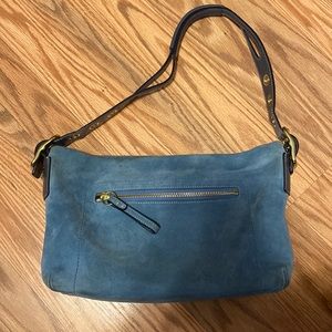Blue Suede Coach Hand Bag